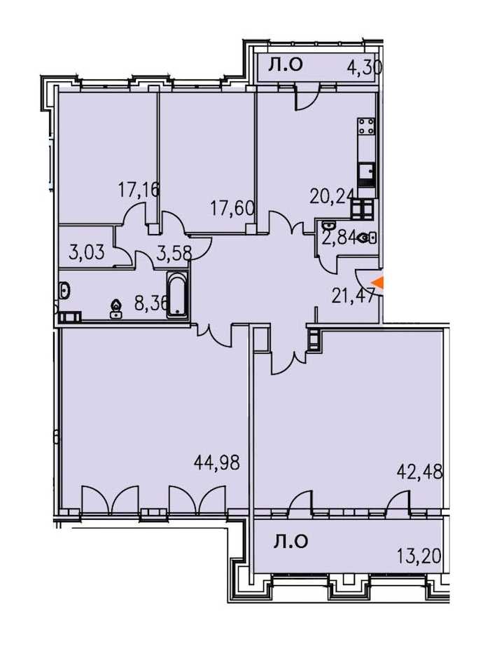 Четырехкомнатная квартира в : площадь 190.92 м2 , этаж: 7 – купить в Санкт-Петербурге